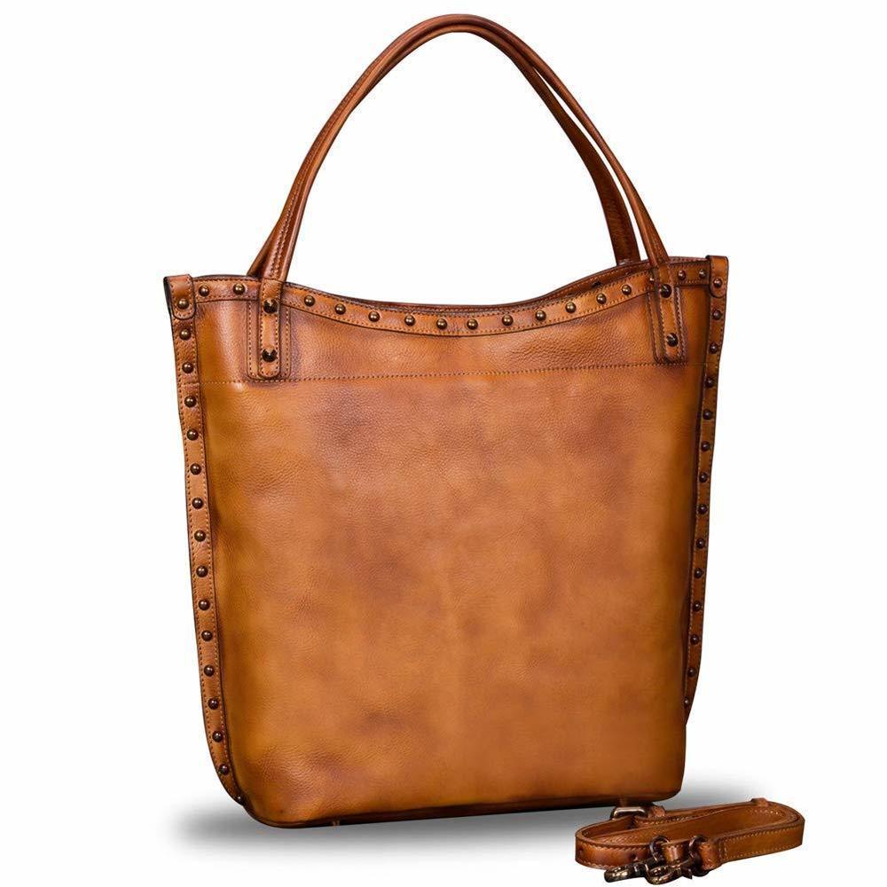 Genuine Leather Shoulder Bag Work Tote Vintage Handmade Top ^-^